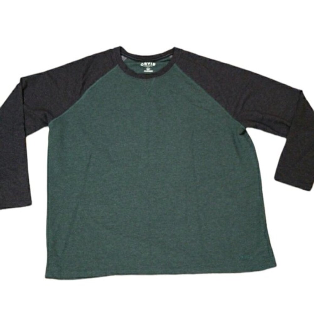 Orvis Mens Green & Black Raglan Tshirt XXL